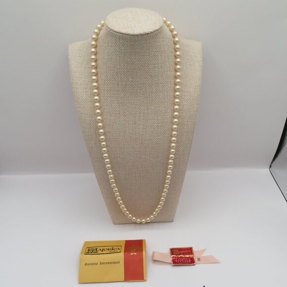 Vintage Majorica Pearl Necklace Silver Clasp - Picture 1 of 15
